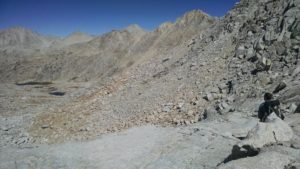 Looking down from Feather Pass