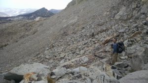 Talus below Blue Lakes Pass