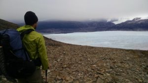 Looking down on Grey Glacier
