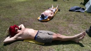 Brian and John drying